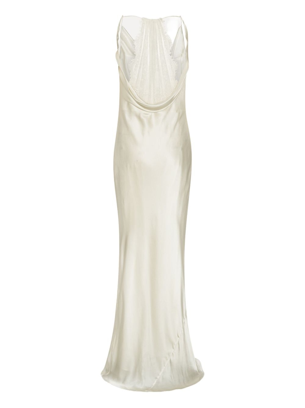 cowl-neck lace-back gown - 5