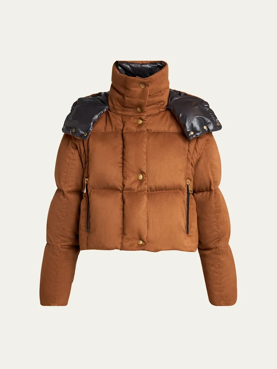 Paterne Convertible Short Down Jacket with Detachable Hood - 1