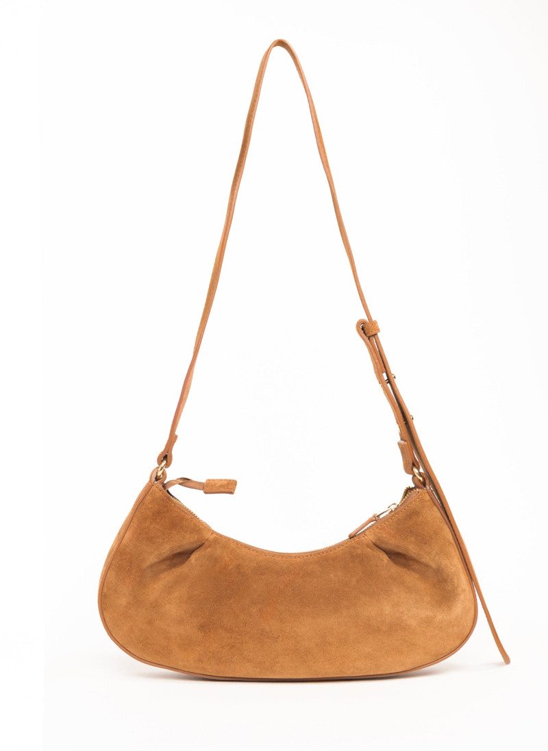 Dimple Moon Suede Cognac 1