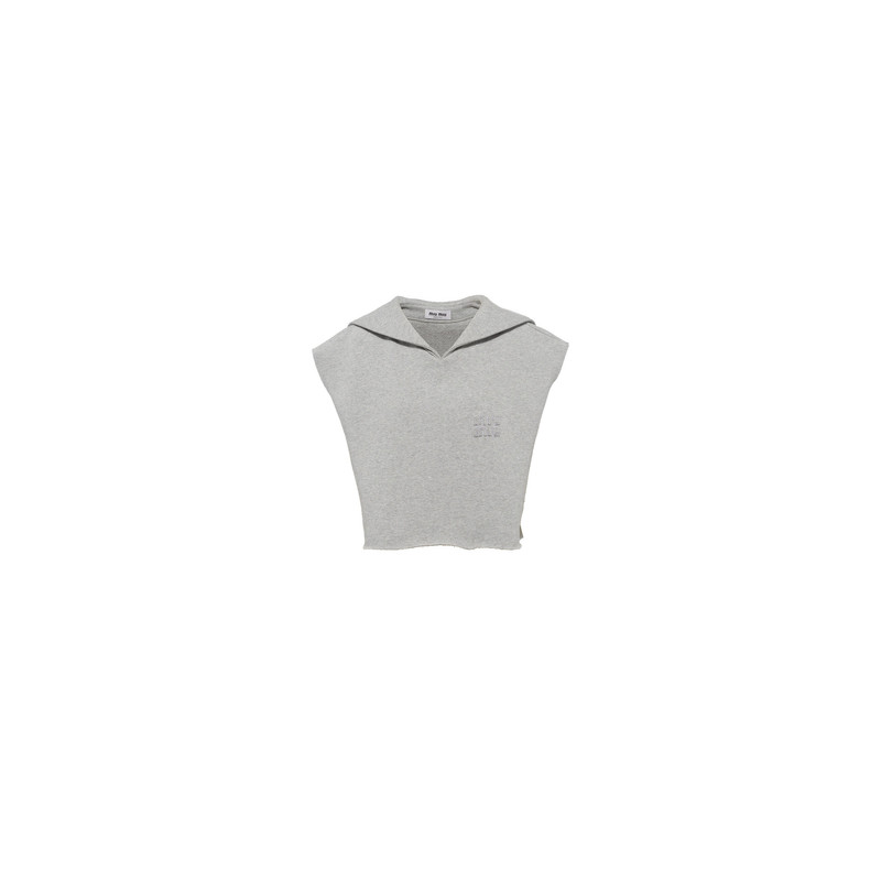 Sleeveless cotton sweatshirt 1