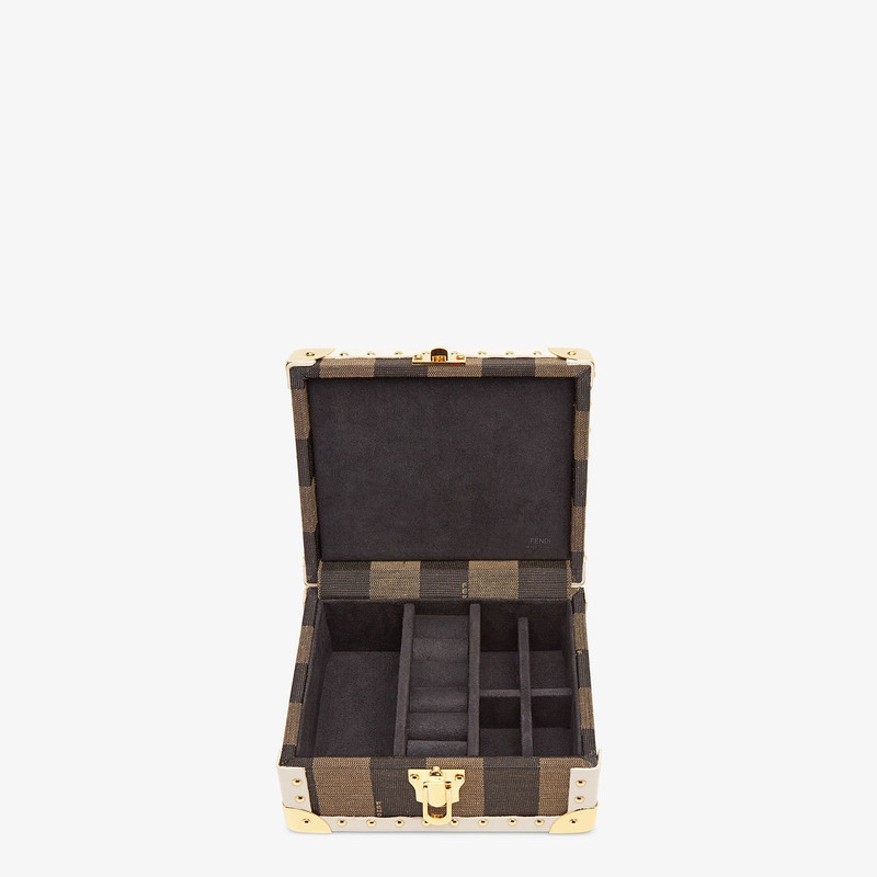 FENDI Travel case in brown jacquard outlook
