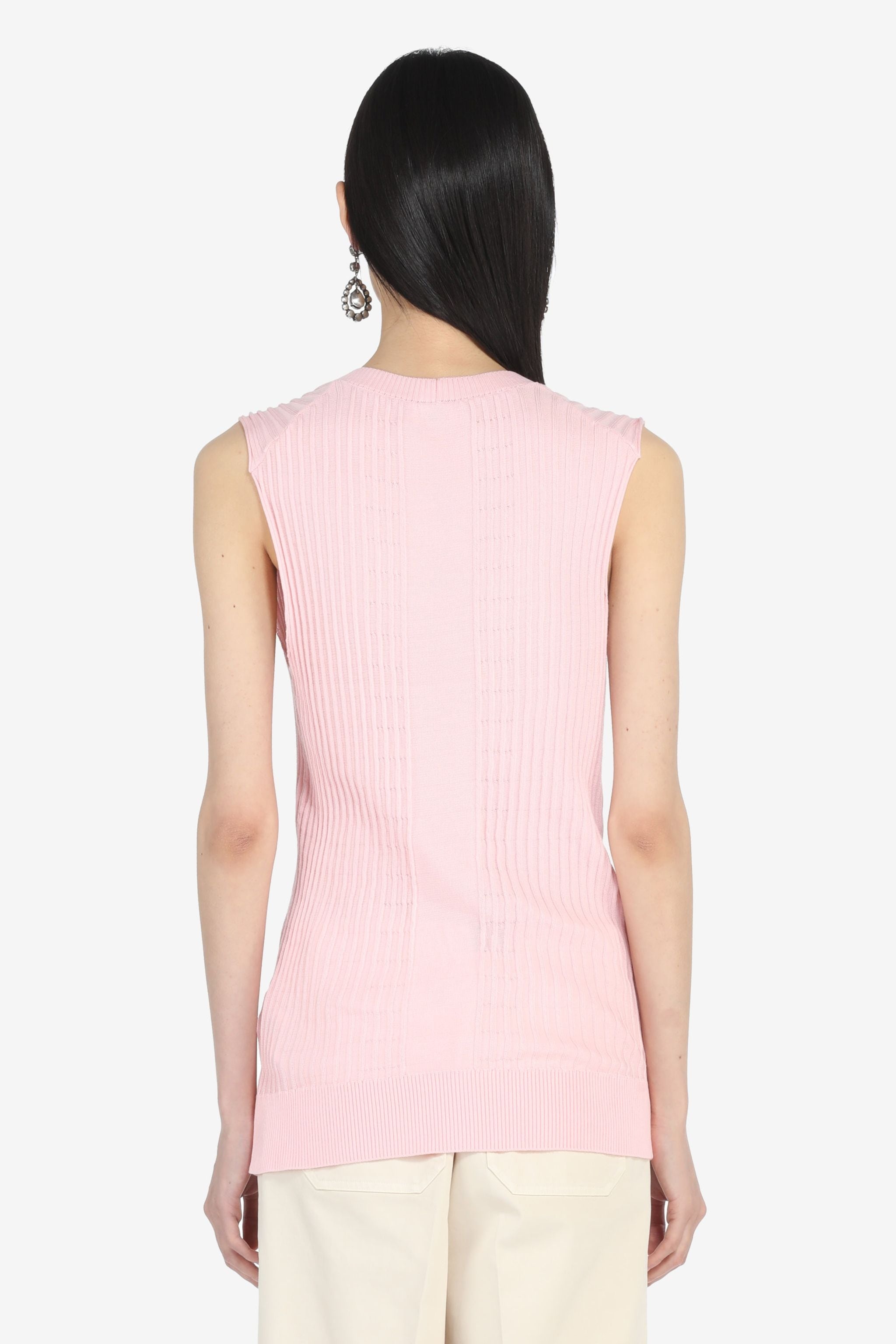 DIAMOND-JACQUARD COTTON VEST - 2