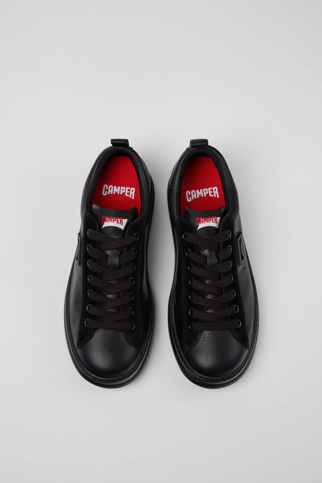 Black Leather and Nubuck Sneakers for Men. - 4