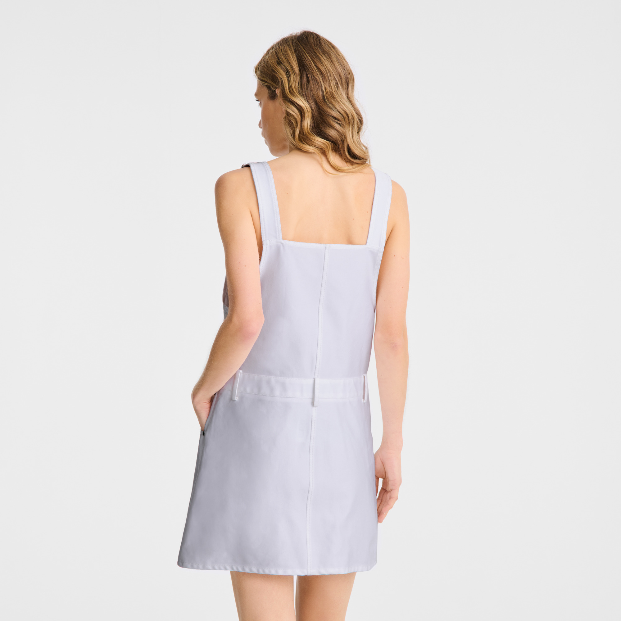 Dress White - Embroidered gabardine - 3