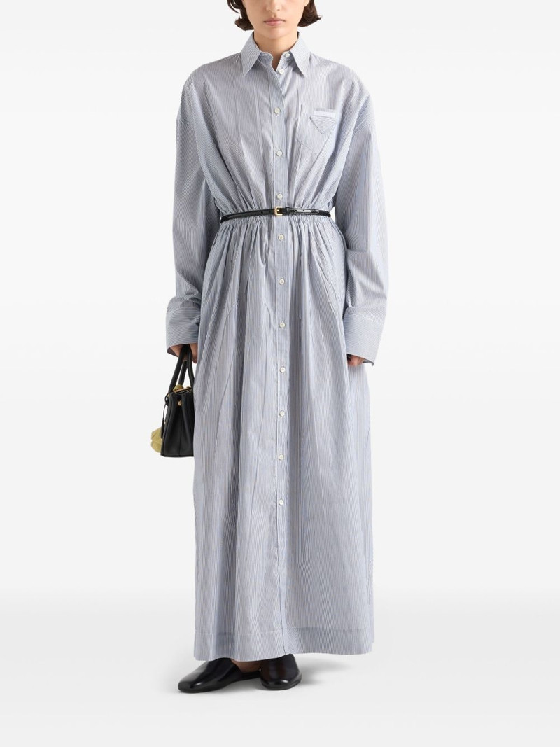 Prada striped poplin dress outlook