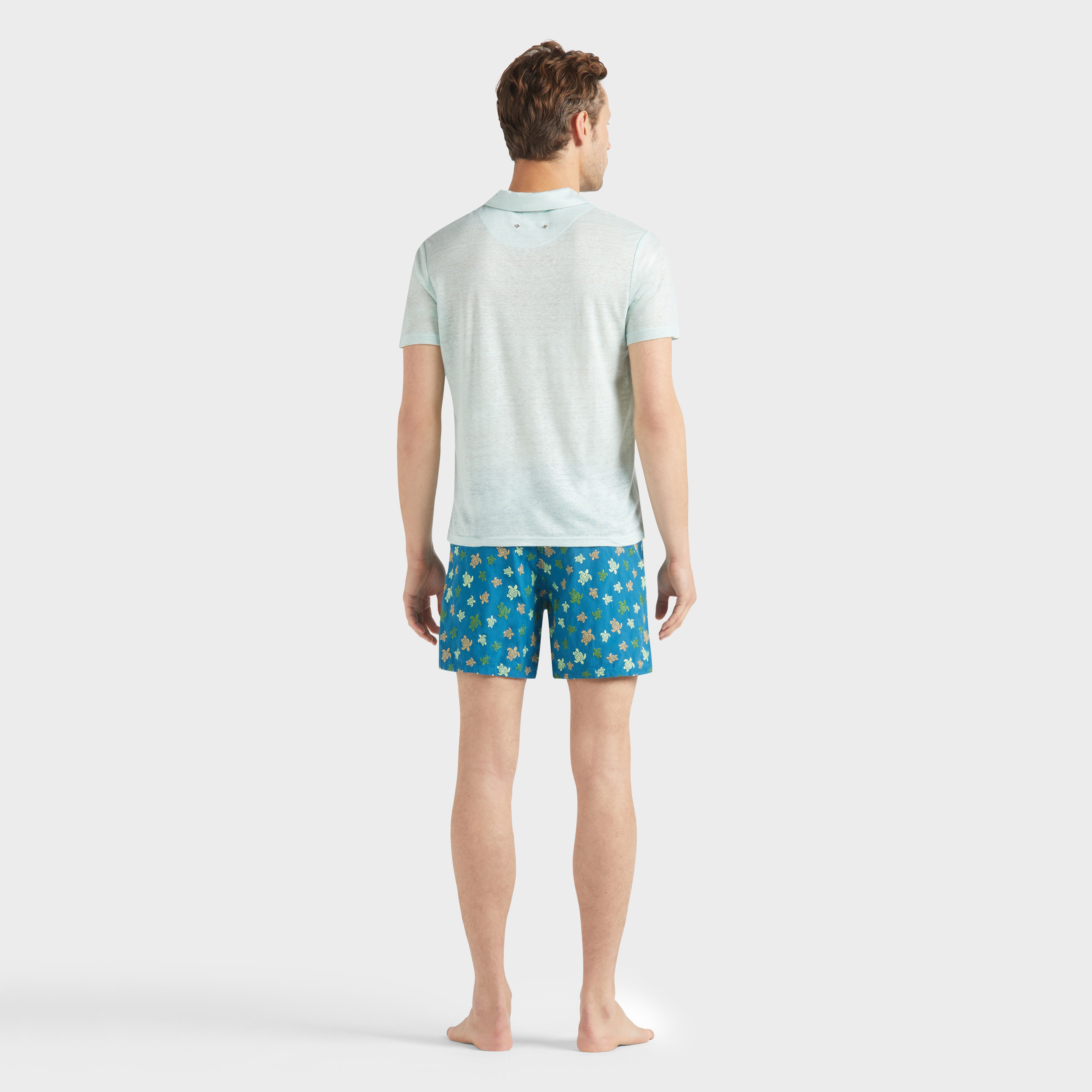 Men Linen Jersey Polo Solid - 4