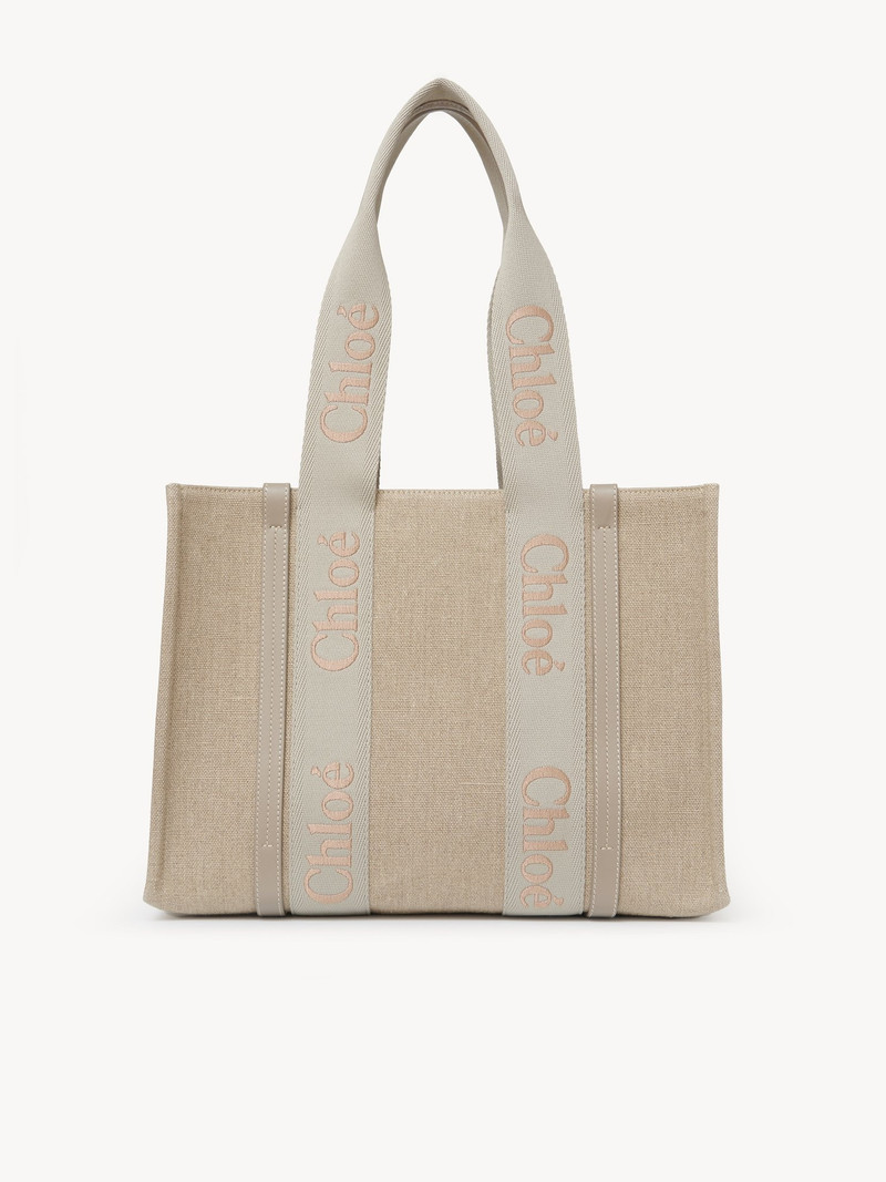 WOODY TOTE BAG IN LINEN 1