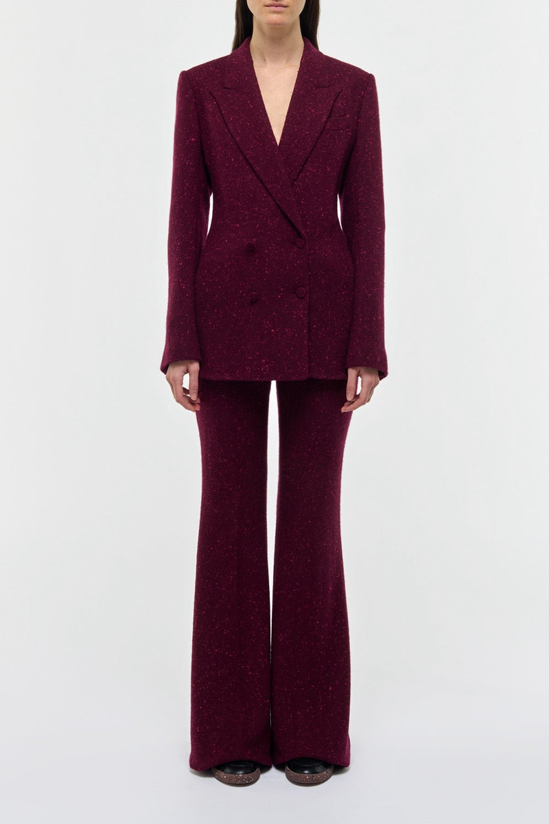 GABRIELA HEARST Elliot Blazer in Bordeaux Speckled Cashmere outlook