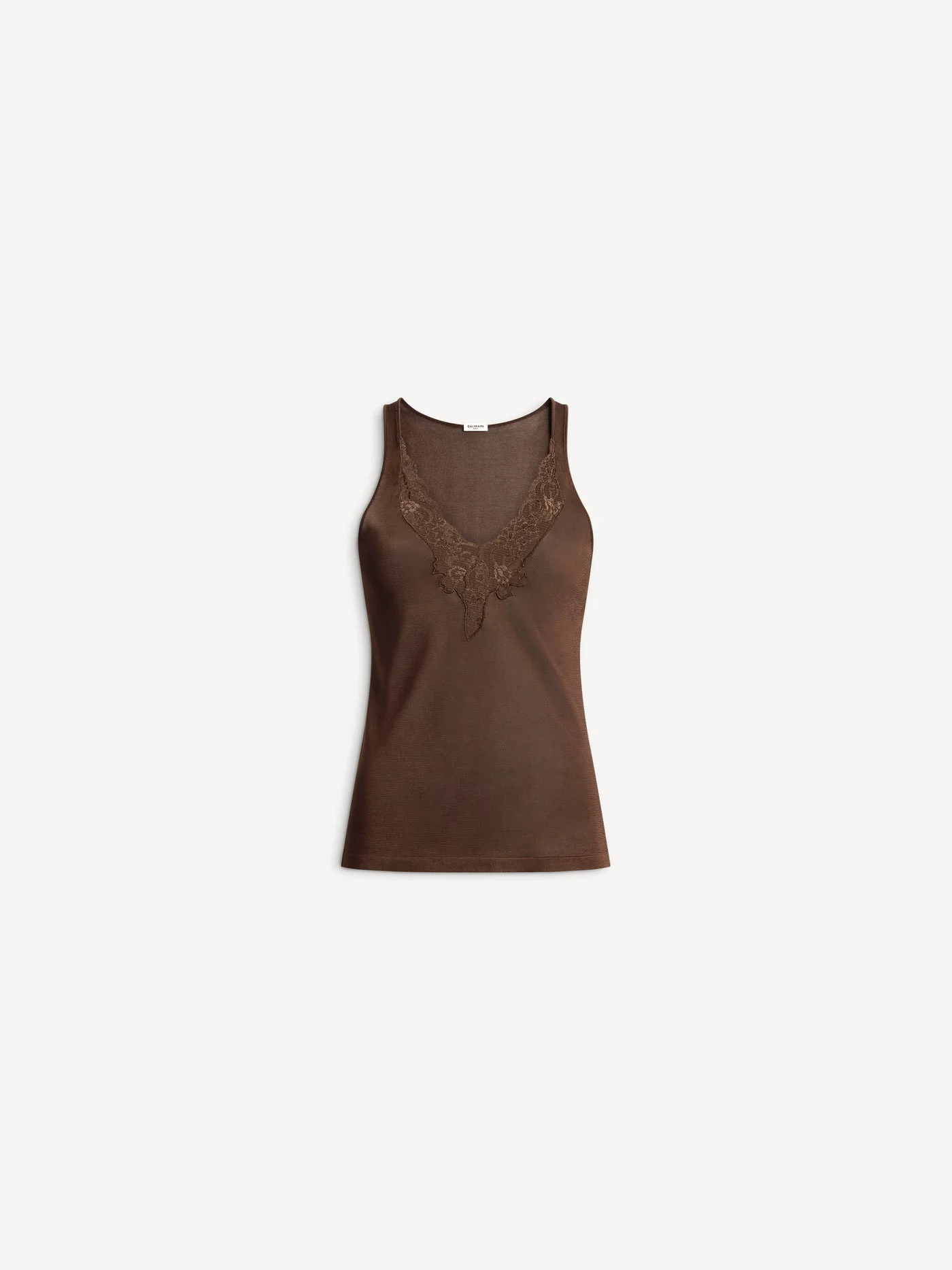 Knit vest top with lace - 1