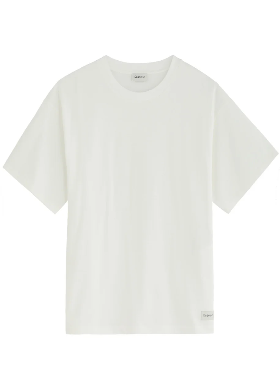 Saint Laurent Logo-appliqué Cotton-blend T-shirt - 1