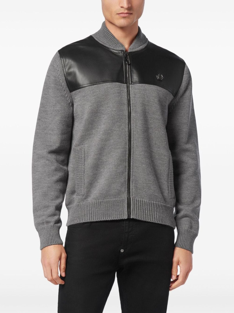 Skull&Bones-intarsia wool cardigan 3