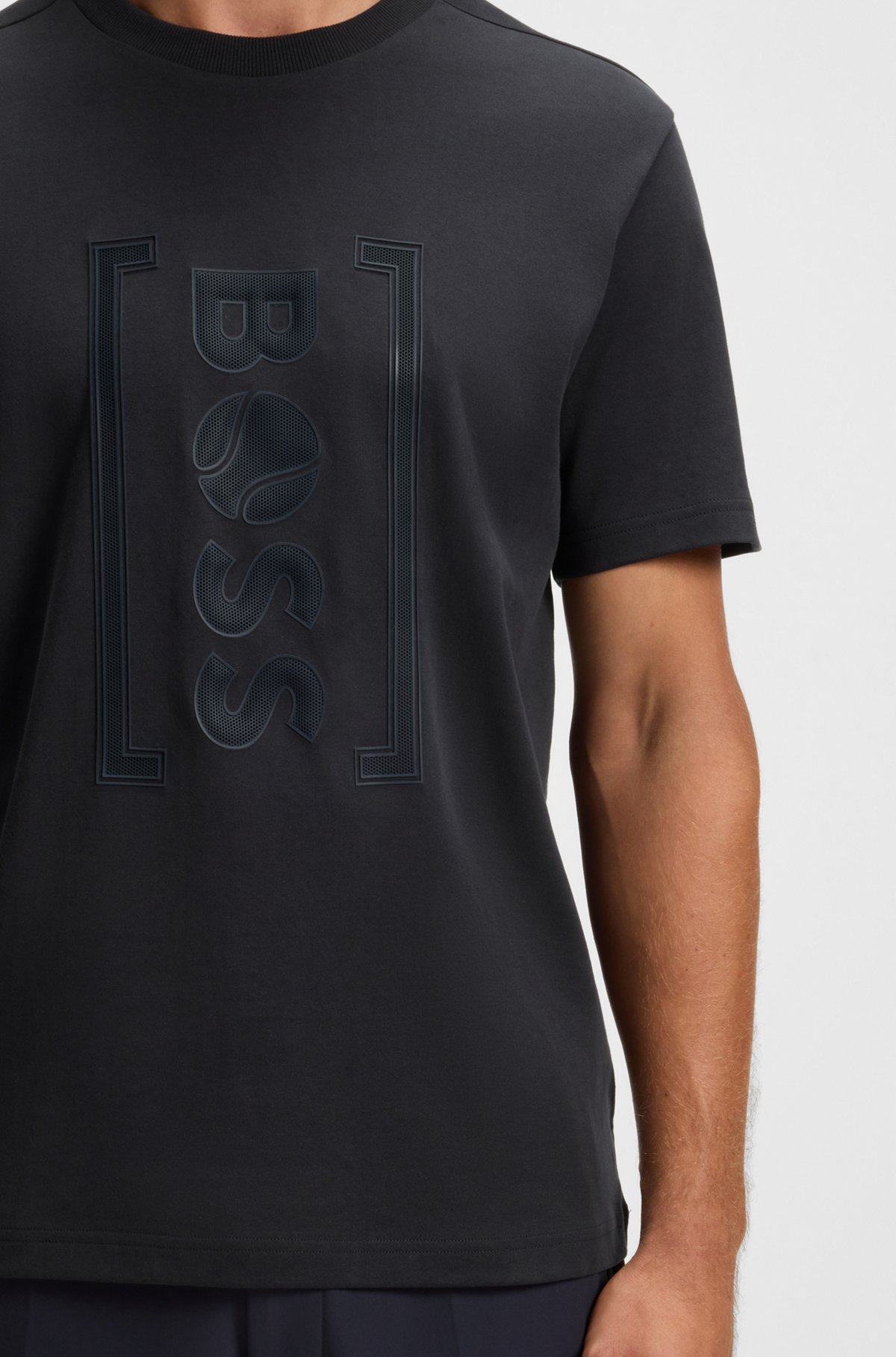 RELAXED-FIT T-SHIRT WITH TENNIS-INSPIRED MESH-PRINT LOGO - 3