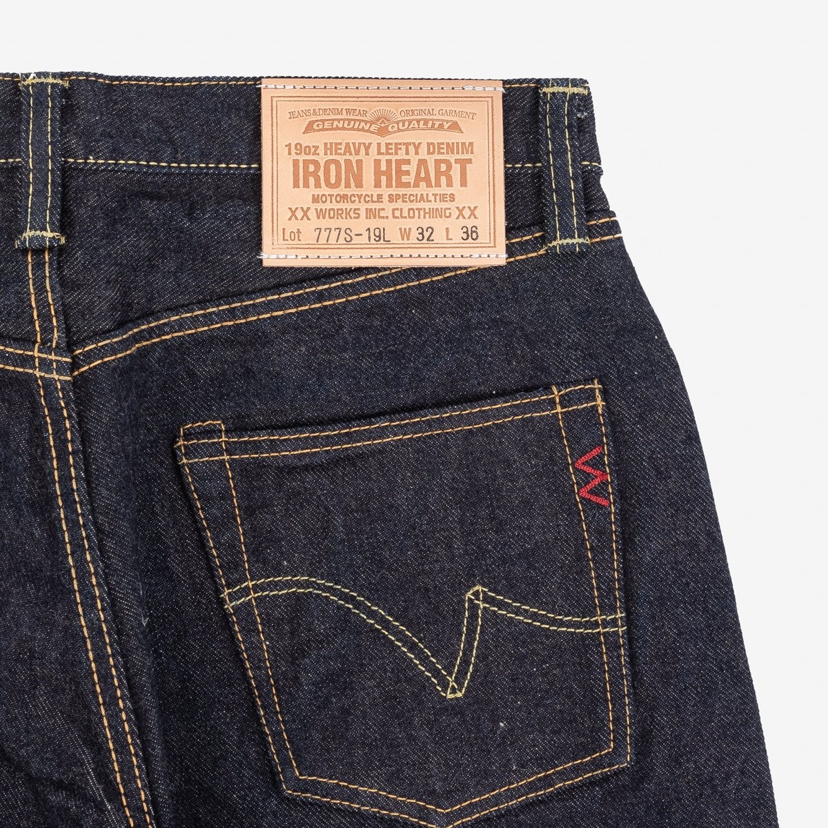 IH-777S-19L 19oz Left Hand Twill Selvedge Denim Slim Tapered Cut Jeans - Indigo - 7