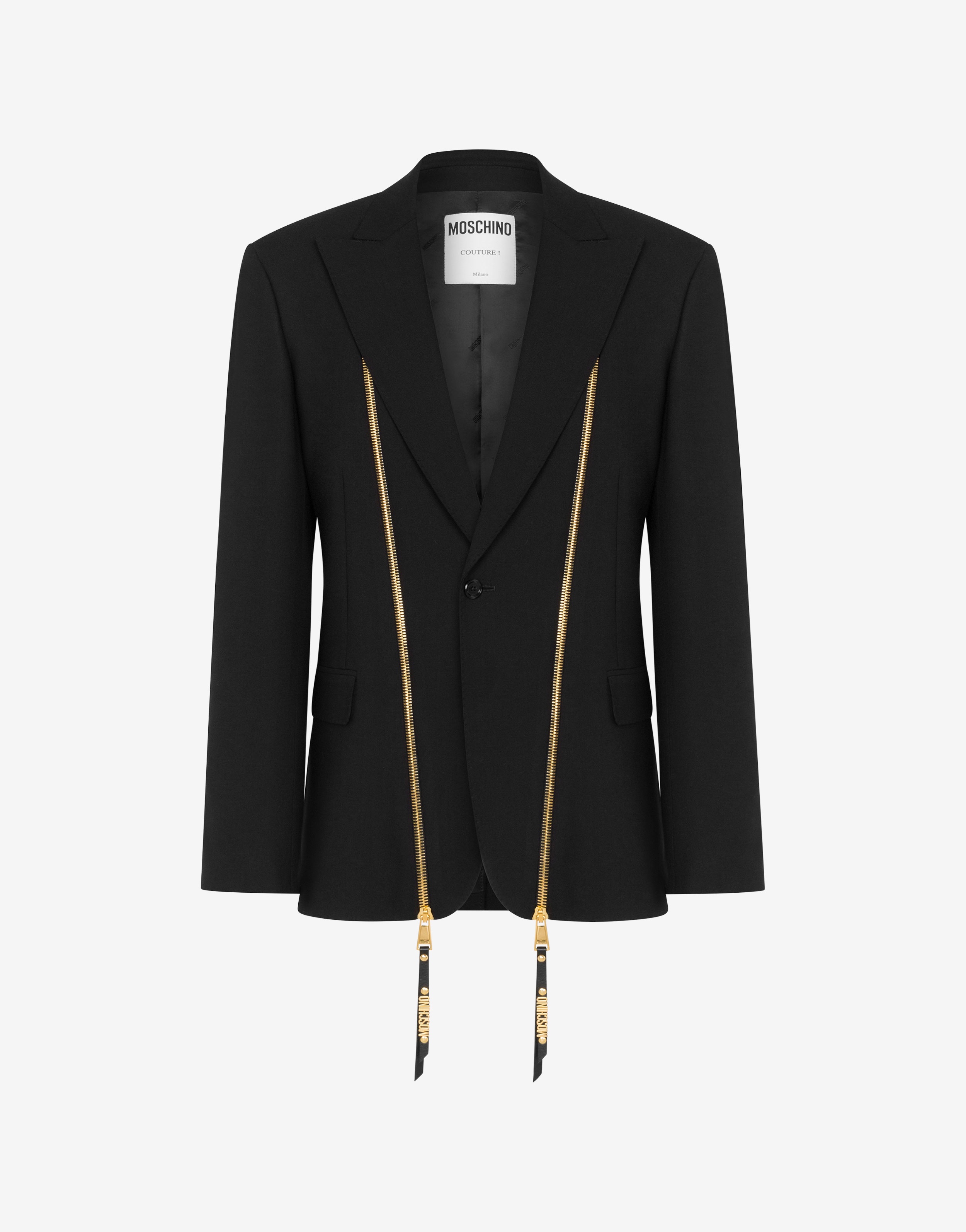 ZIPPER DETAILS STRETCH GABARDINE JACKET - 1