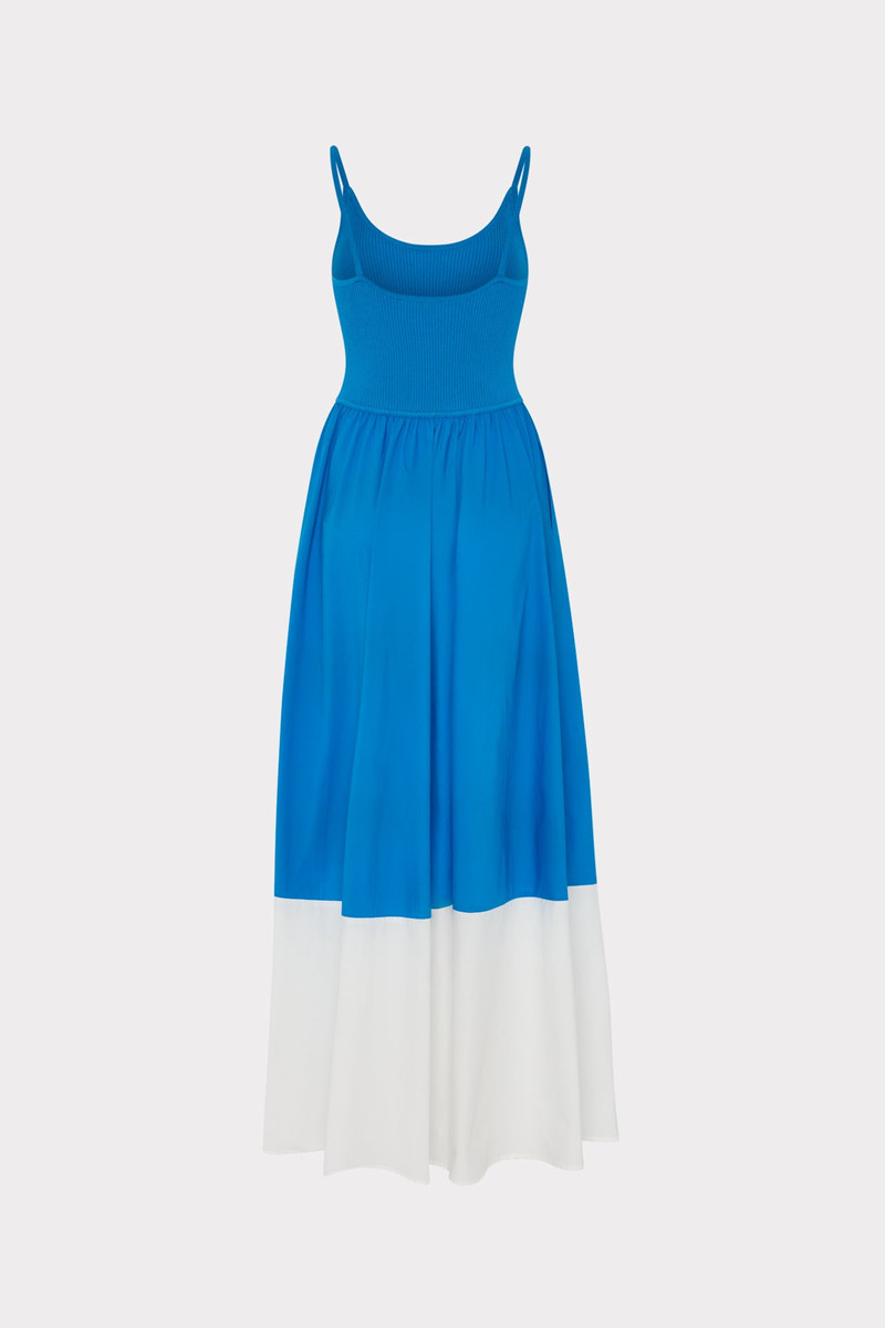 Cami Knit Poplin Blocked Midi Dress 3