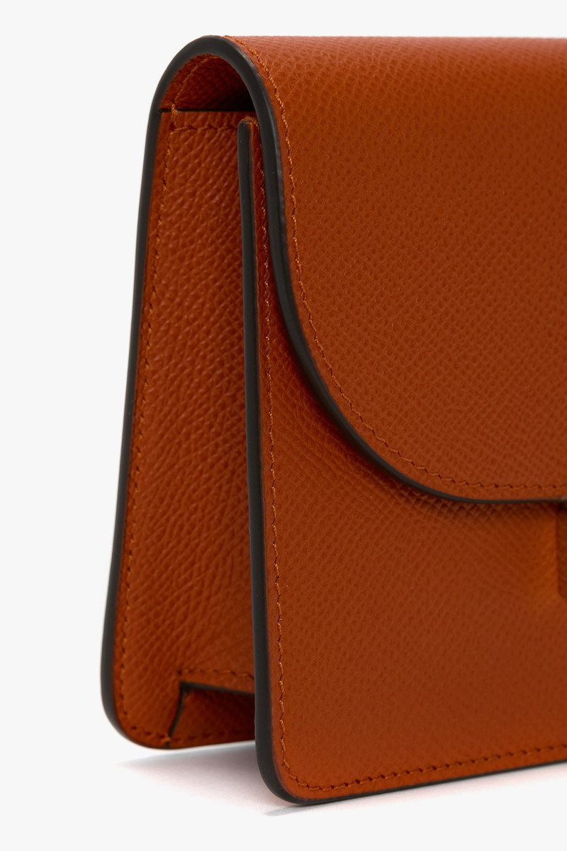 Nano Dorian Belt Bag In Burnt Orange Grained Leather 6