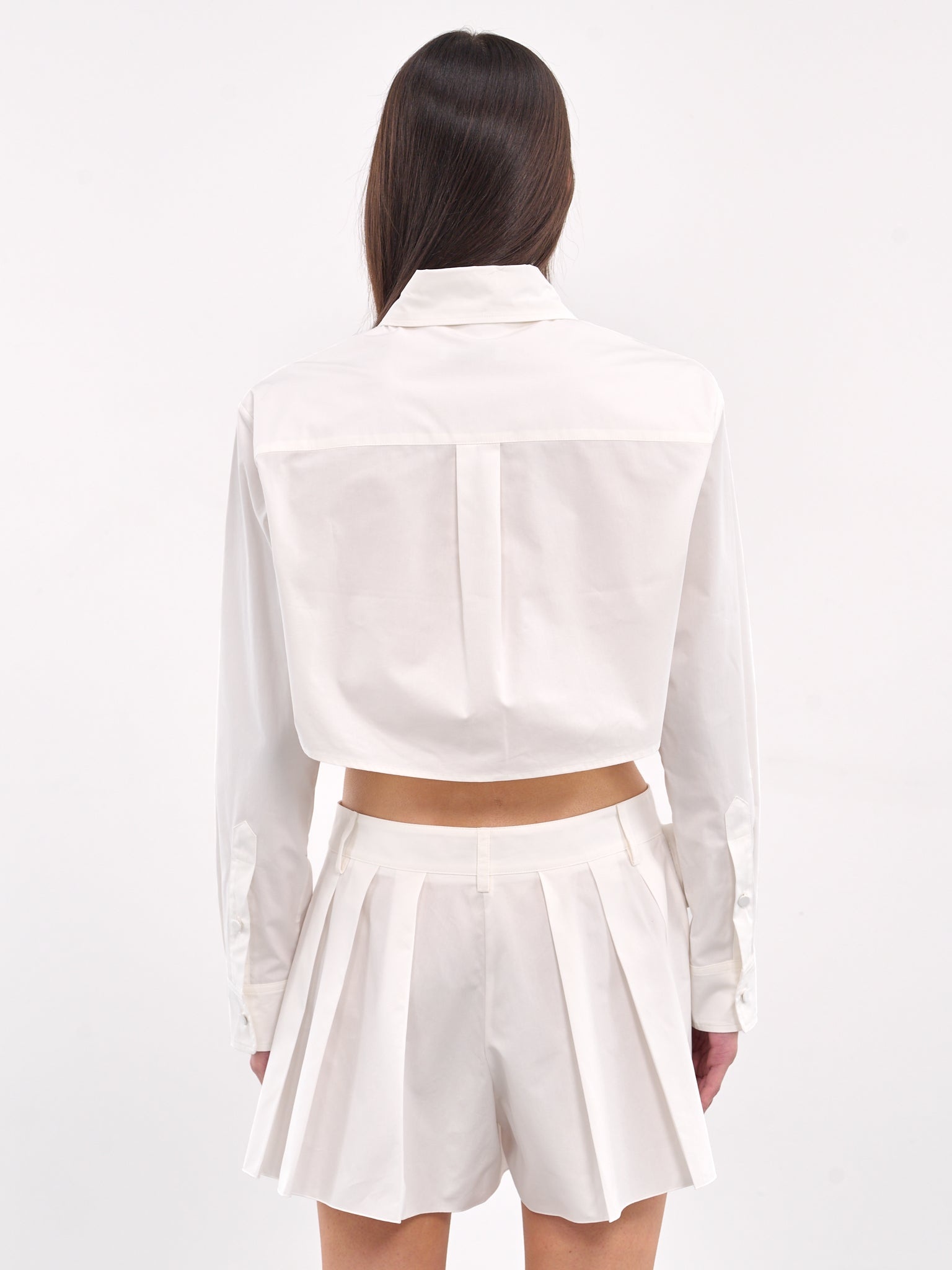 Crystal Rosette Poplin Cropped Shirt - 3
