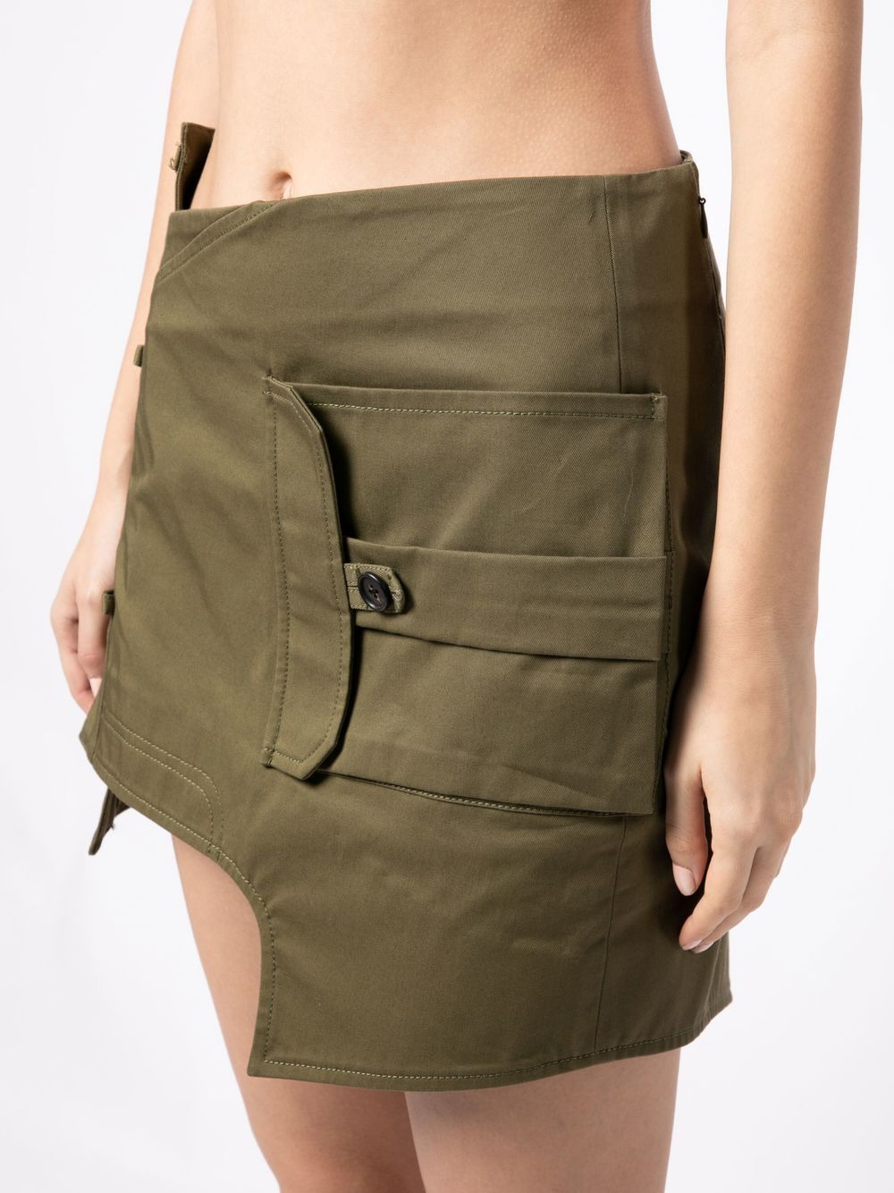 asymmetric cargo-wrap mini skirt - 5