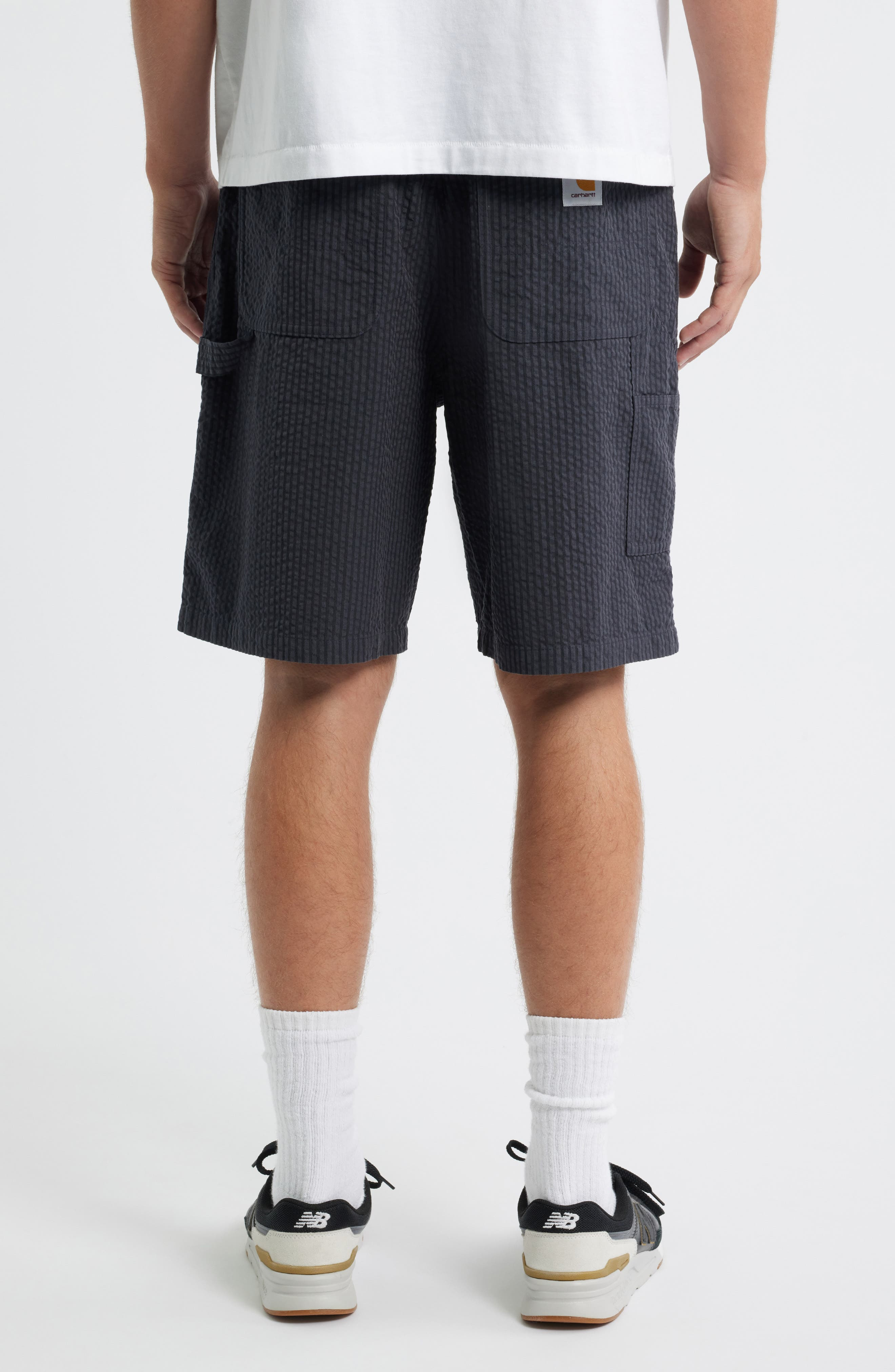 Carhartt Work In Progress Toland Seersucker Shorts in Toland Stripe, Black at Nordstrom - 2