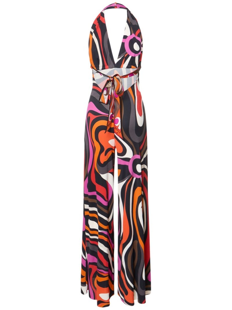 Marmo printed jersey halter jumpsuit - 5