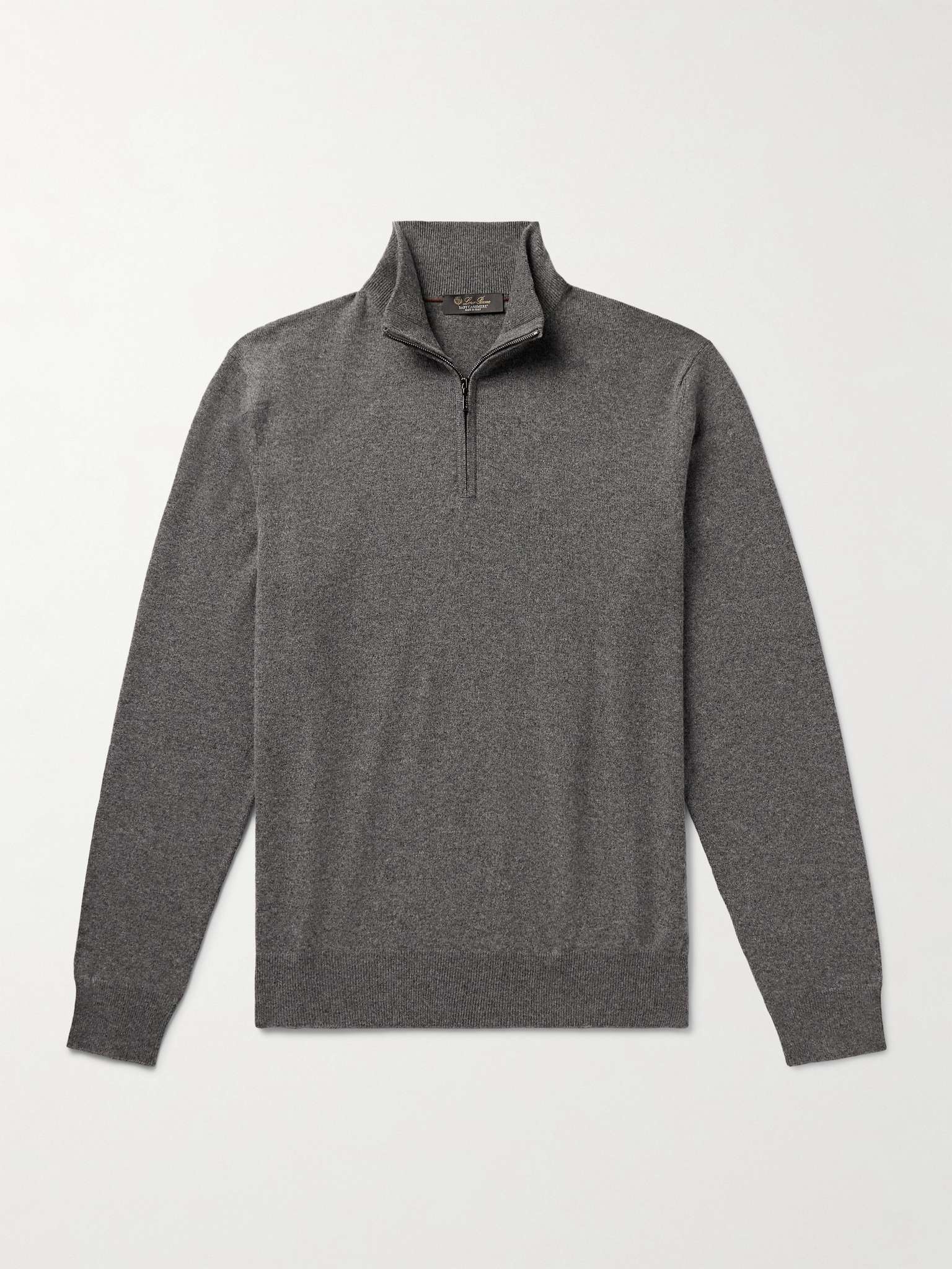 Slim-Fit Baby Cashmere Half-Zip Sweater - 1