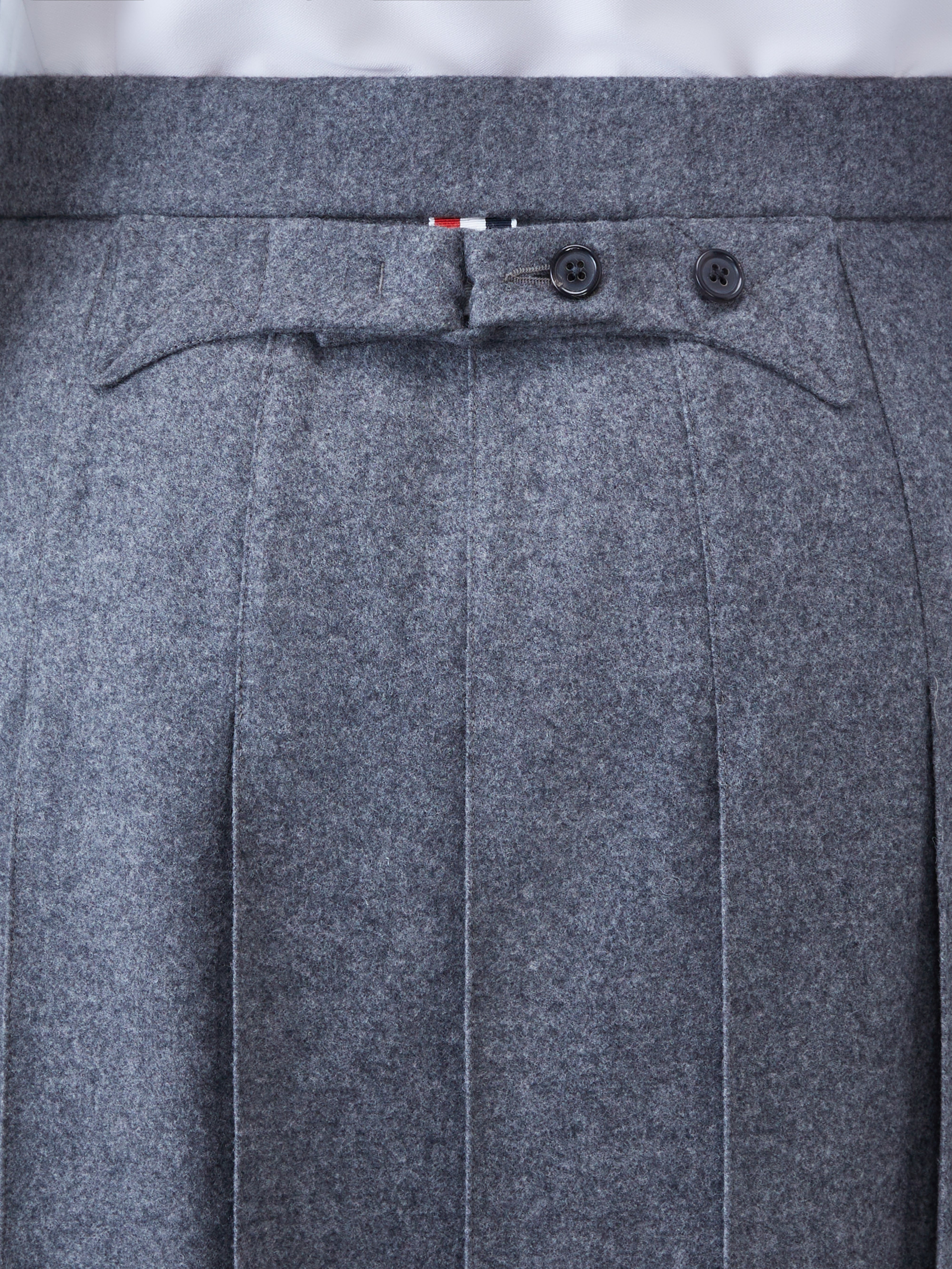WOOL FLANNEL 2003 CLASSIC BACKSTRAP PLEATED SKIRT - 5