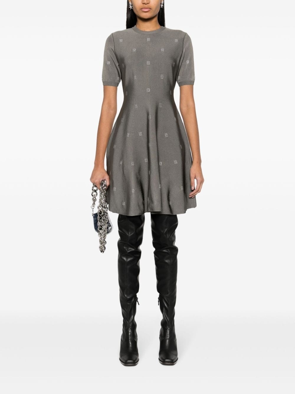 4G-motif flared minidress - 2