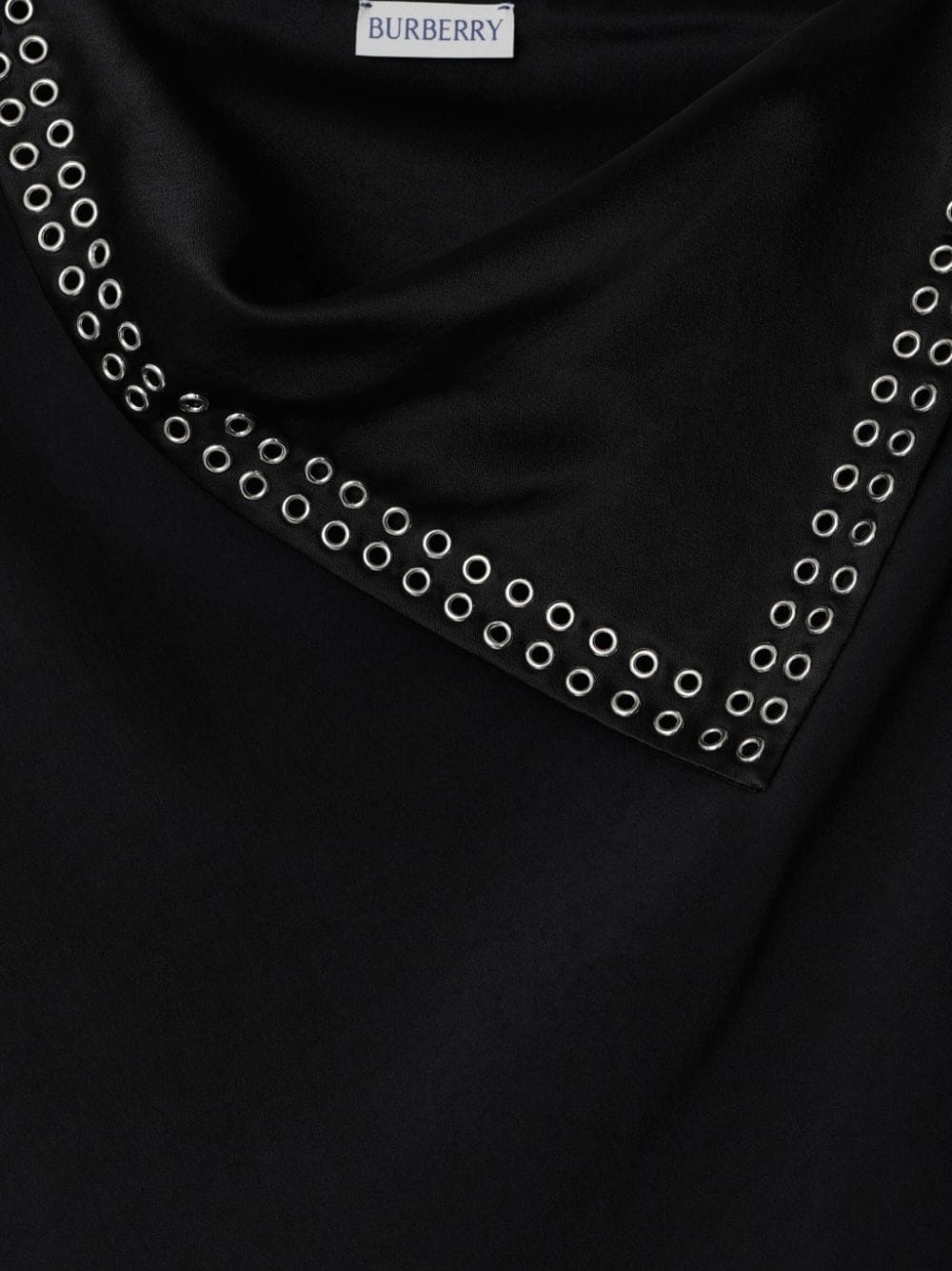 eyelet-trim satin dress - 5