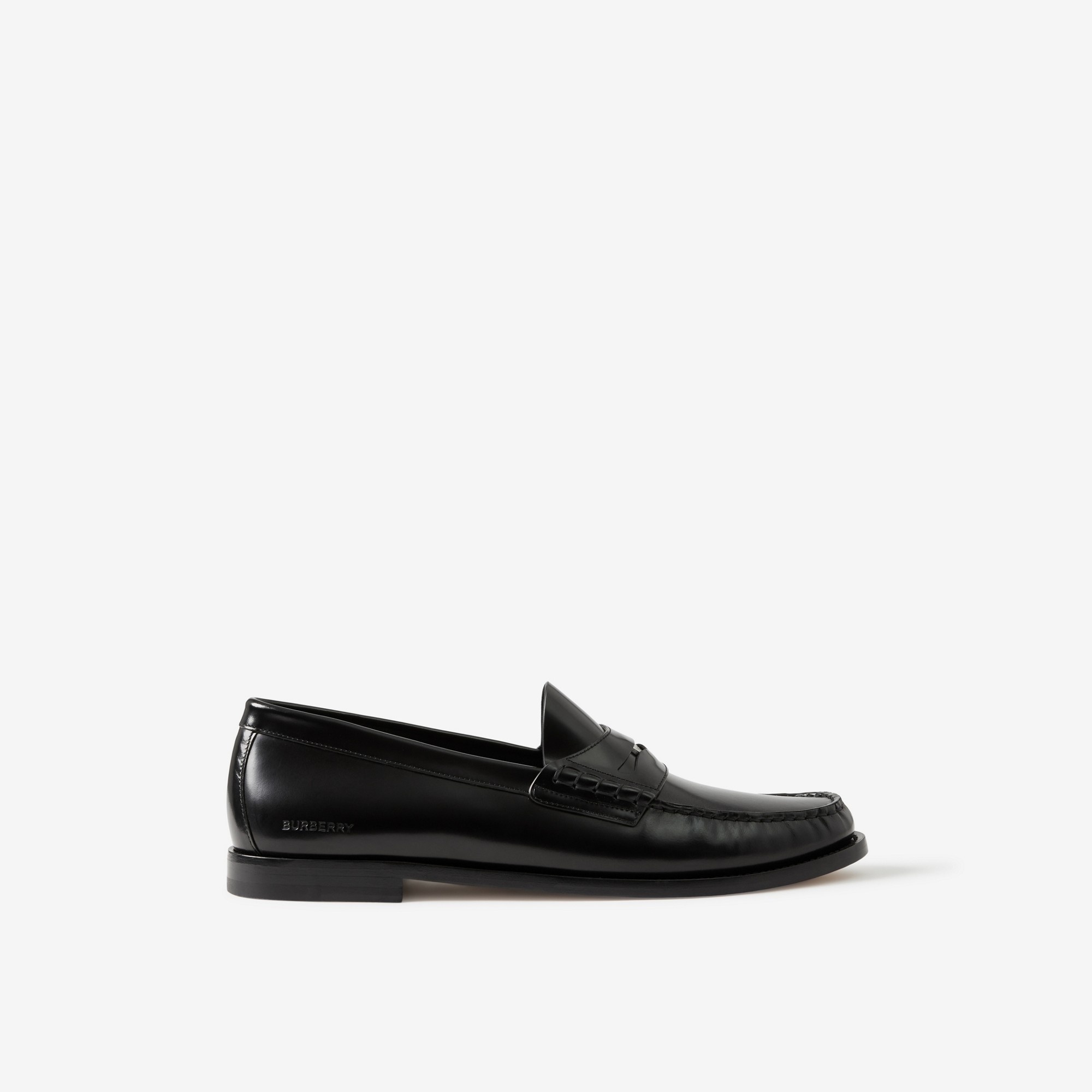 Coin Detail Leather Penny Loafers - 1