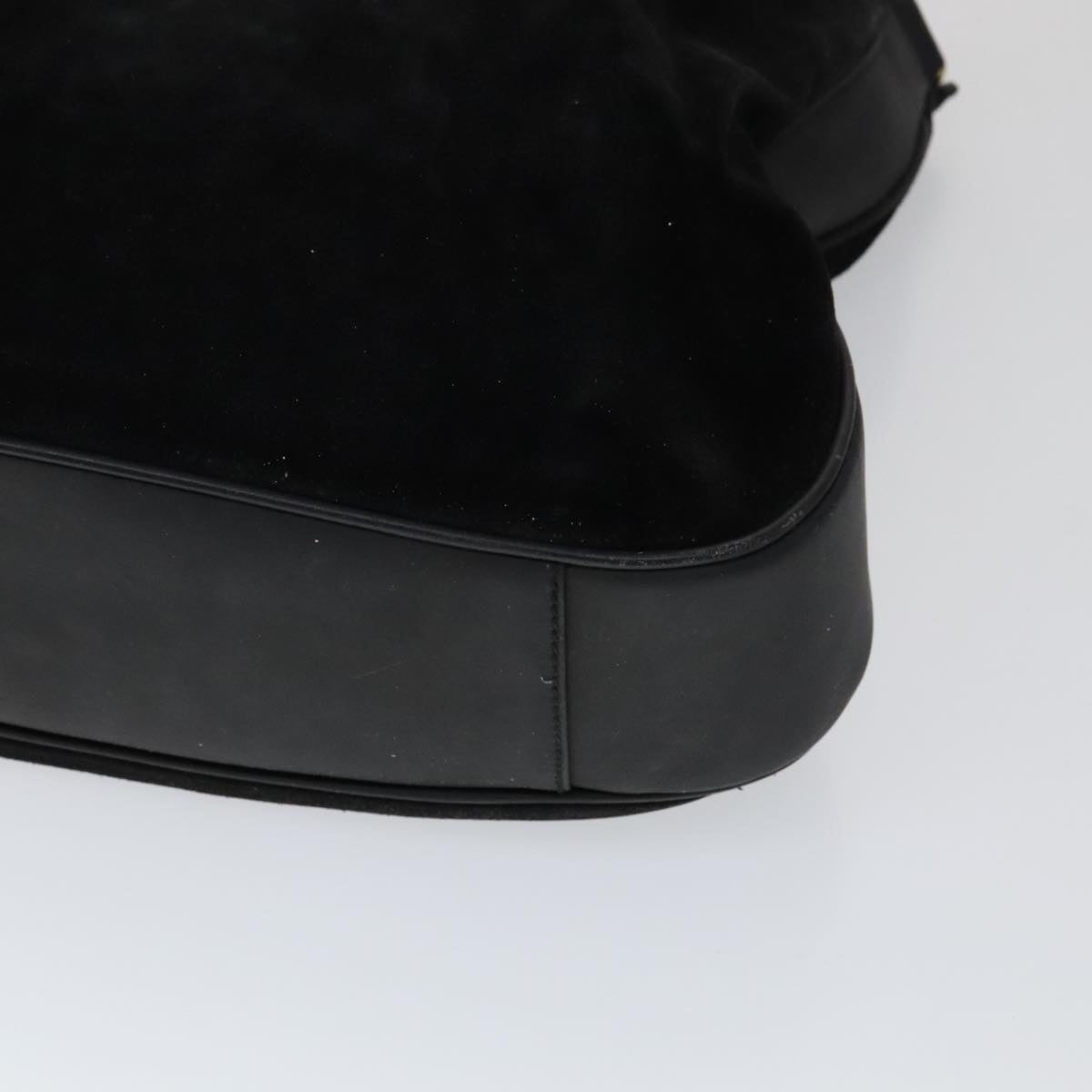 GUCCI Bamboo Hand Bag Suede Leather Black Gold 001 1781 001 1781 - 9