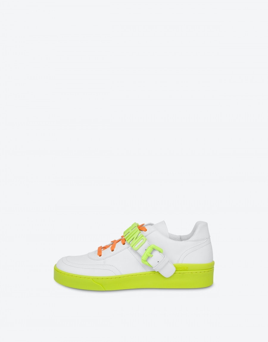 LETTERING LOGO CALFSKIN SNEAKERS - 2
