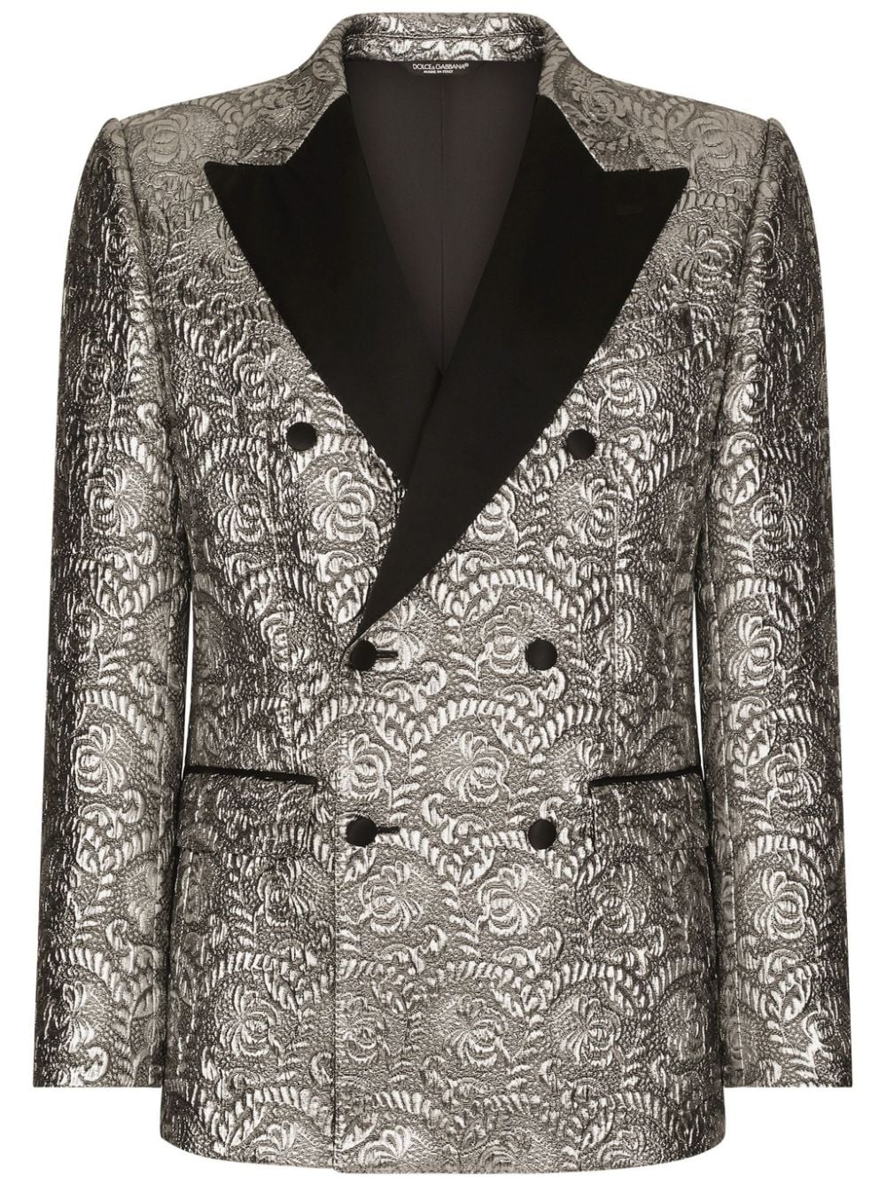 satin-lapel jacquard tuxedo jacket - 1