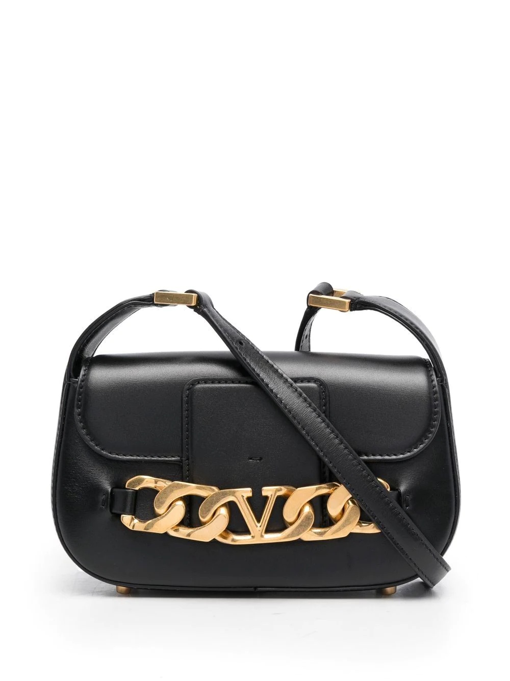 VLogo leather crossbody bag - 1