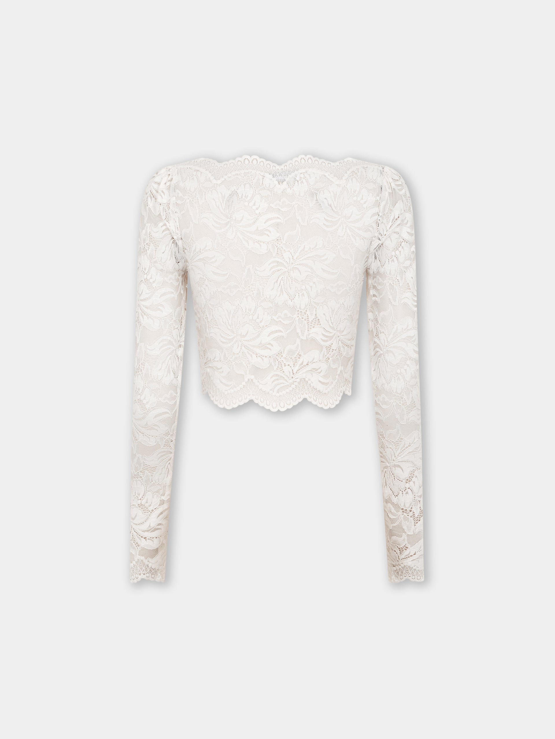 IVORY CROP TOP IN LACE - 6