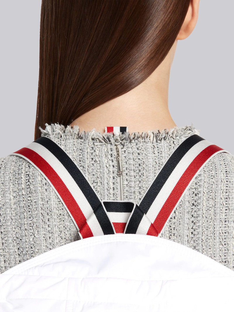 White Down Filled Poly Twill Center Back Stripe Wide Lapel Removable Hood Overcoat 5