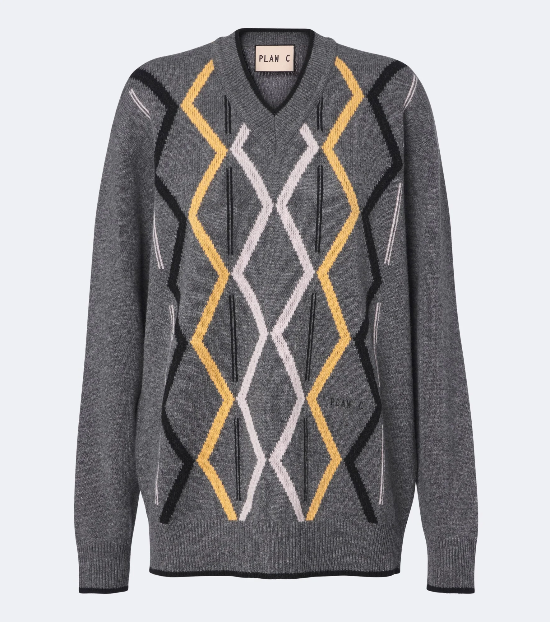 Argyle wool and cashmere sweater - 1