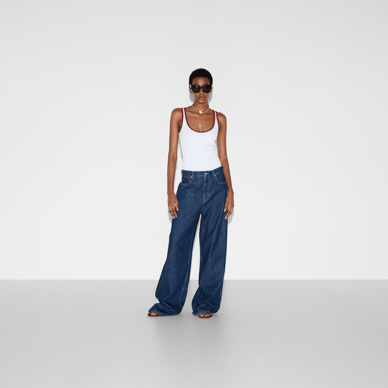 GUCCI Wide leg denim pants outlook
