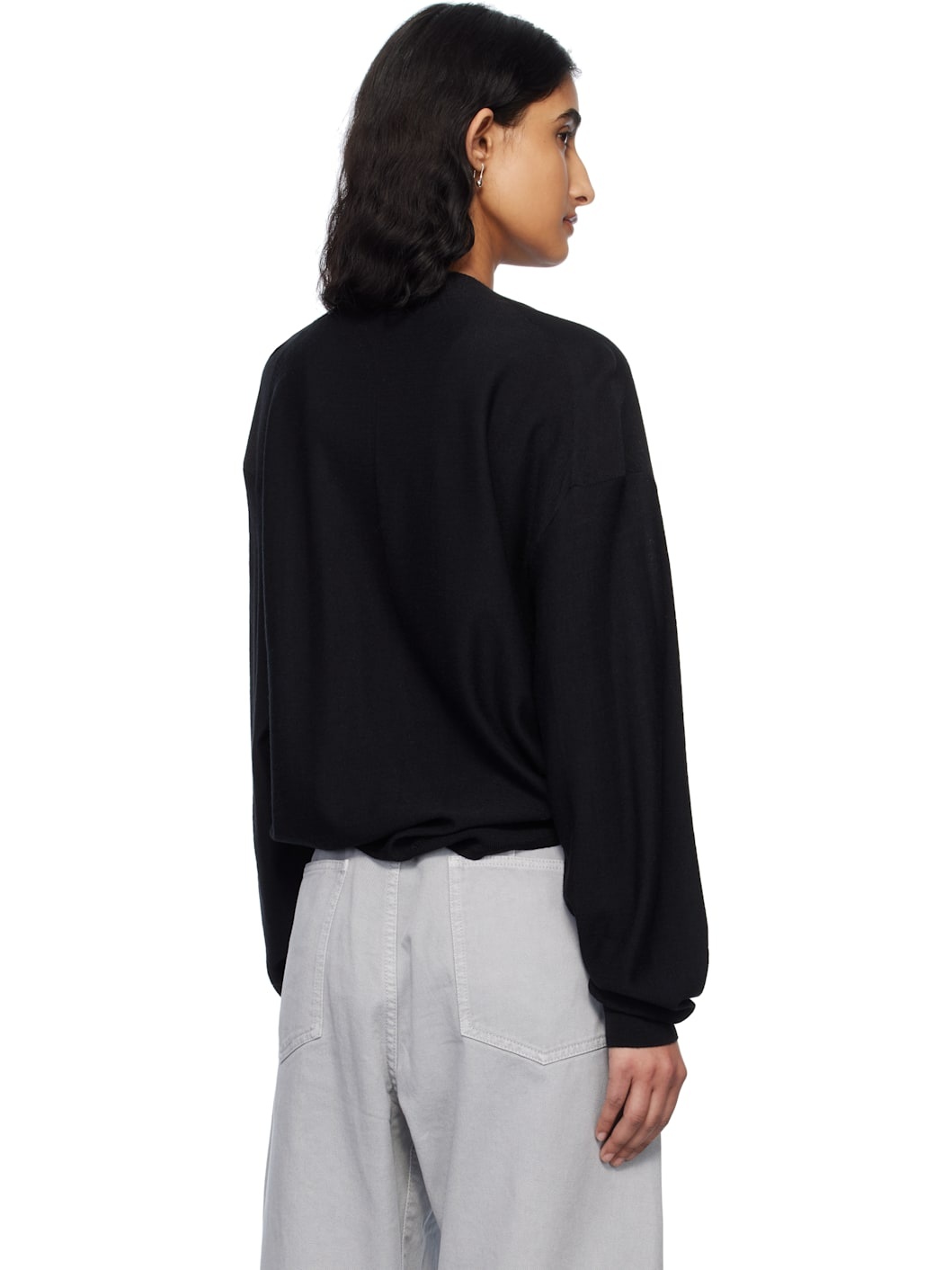 Black Relaxed Twisted Cardigan - 3