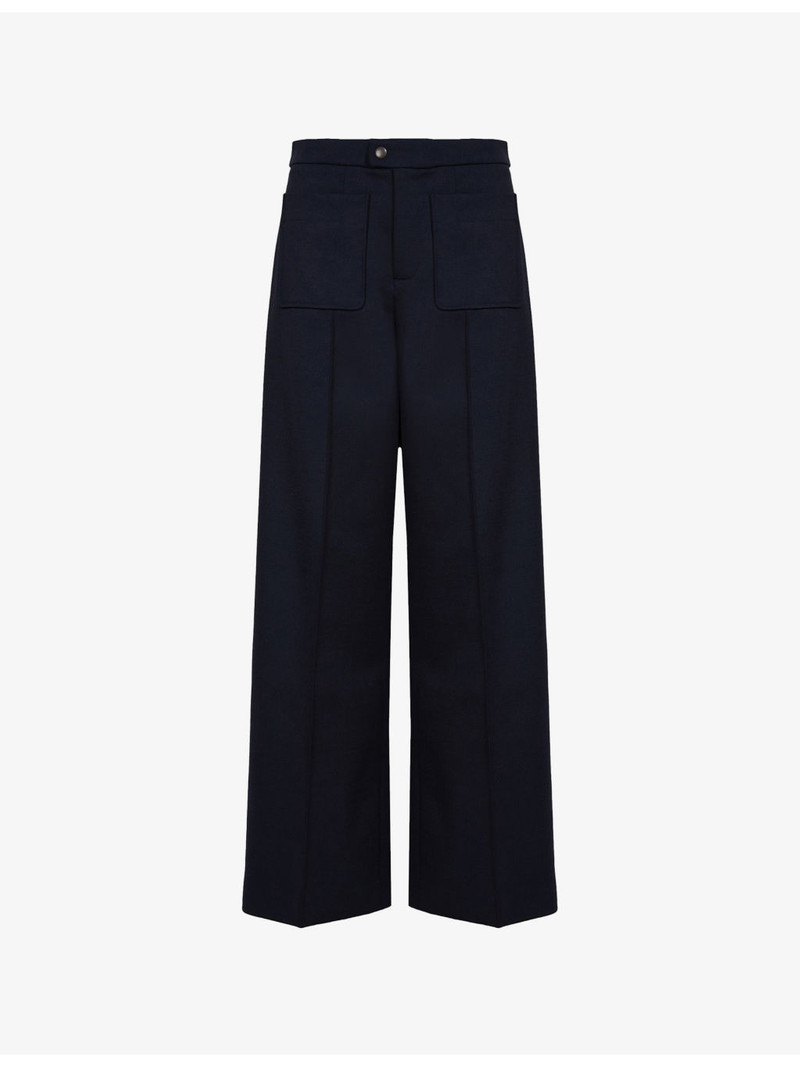 Harry Flared Straight-Leg High-Rise Stretch-Woven Trousers 1