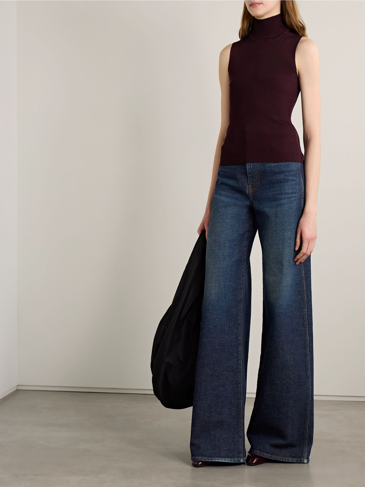 Dane high-rise wide-leg jeans Dark denim - 2