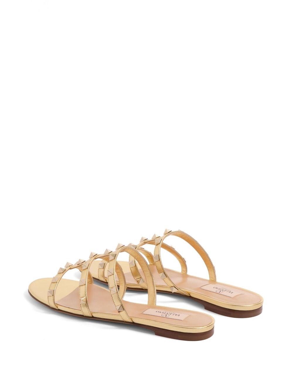 Rockstud leather flat sandals - 7