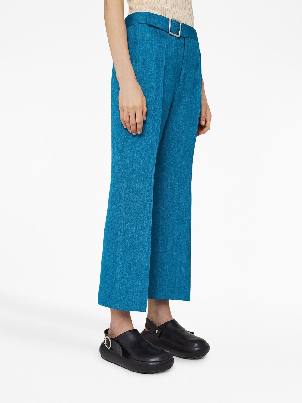 high-waist flared trousers - 5