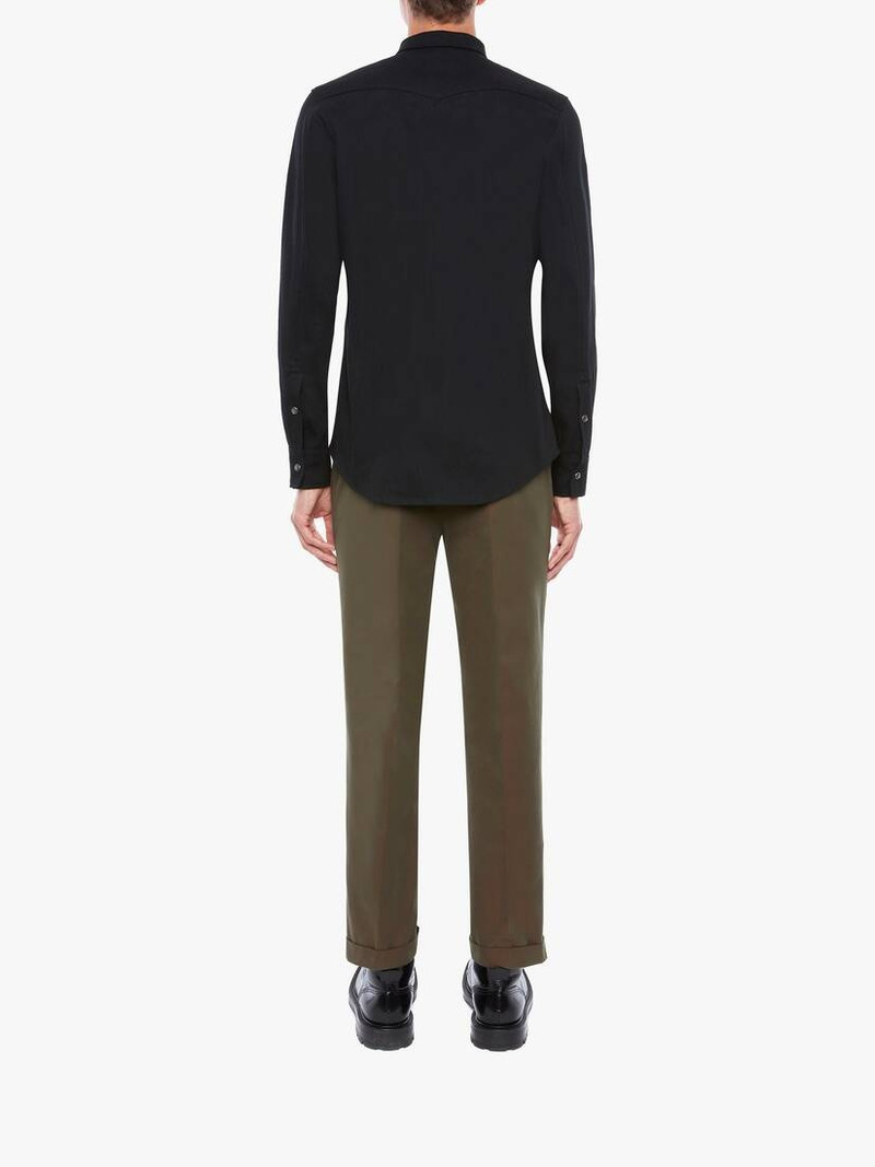 Selvedge Tape Denim Shirt in Black 4