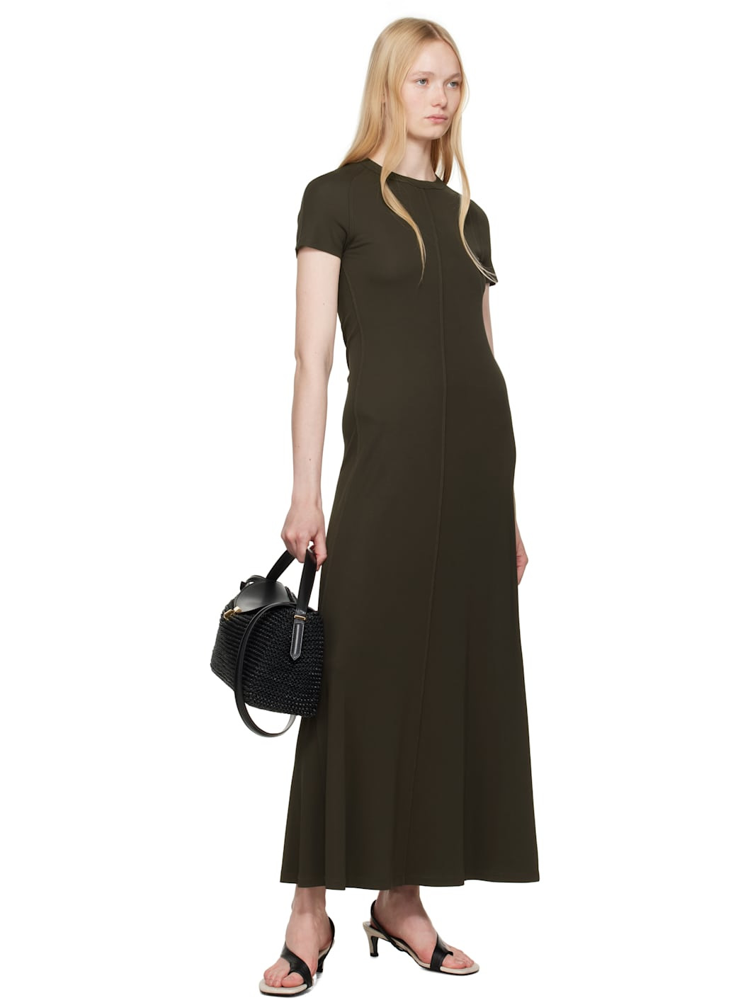 Black T-Lock Woven-Leather Bag - 4