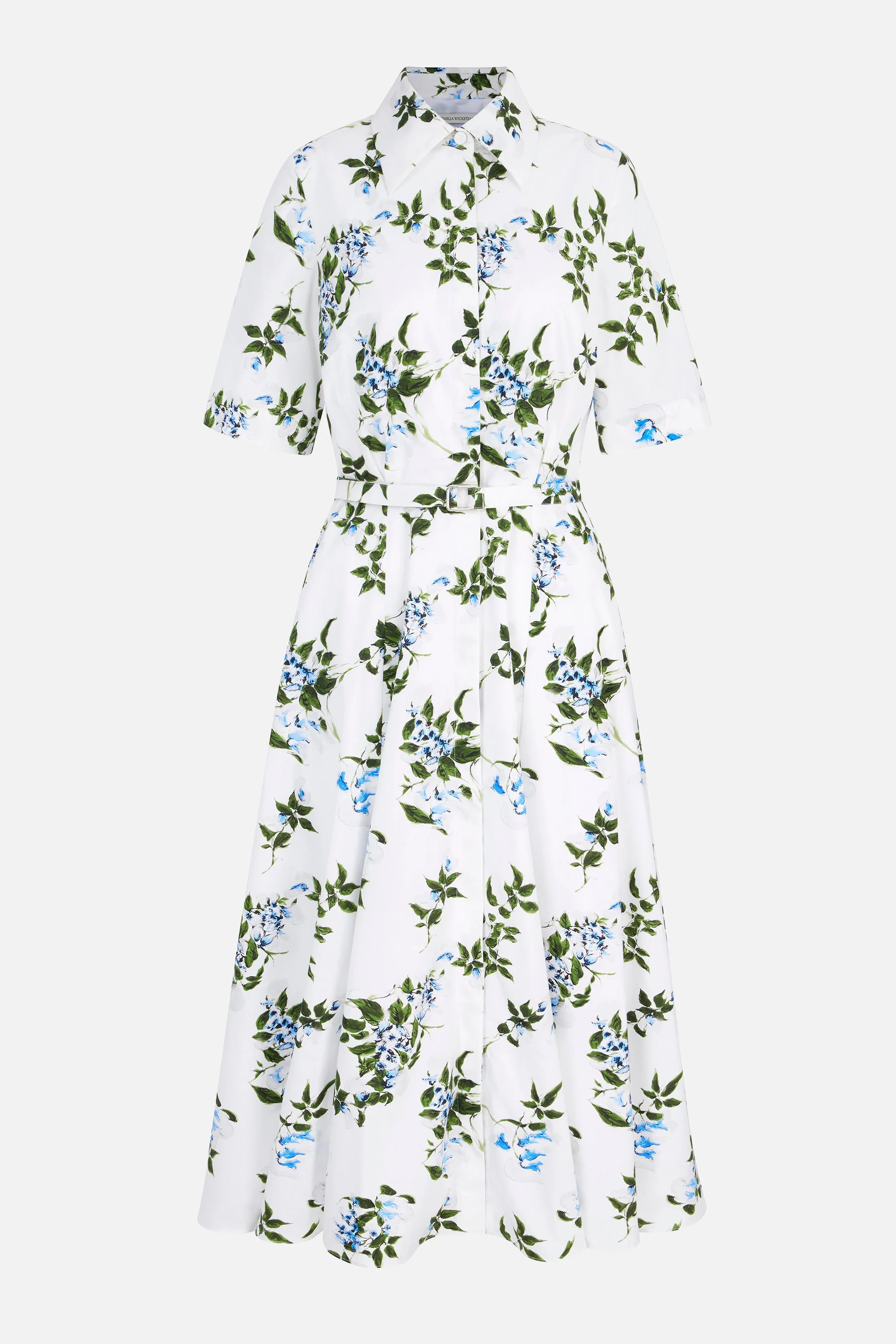 Rubie Dress In Lilac Lillies & Cherry Print on White Organic Cotton - 1