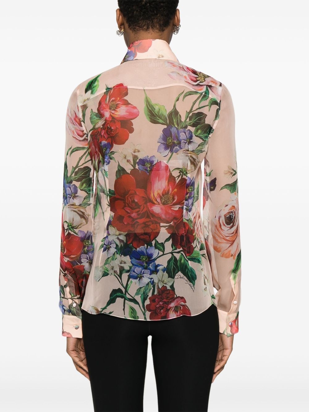 Camellia-print shirt - 4