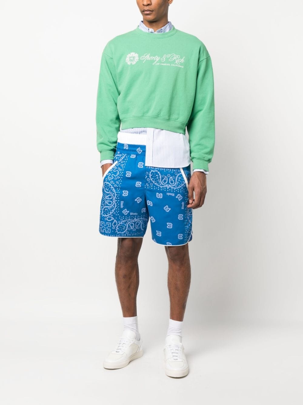 logo-print cropped sweatshirt - 2