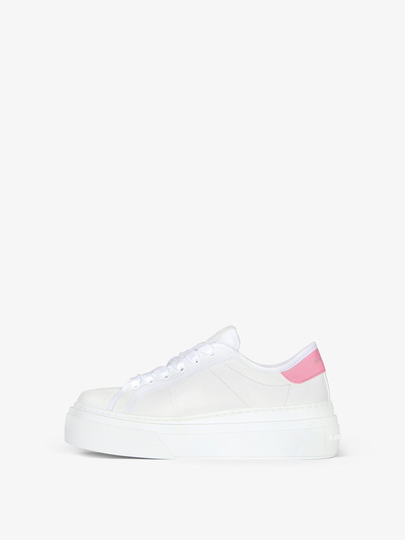 Givenchy CITY PLATFORM SNEAKERS IN LEATHER WITH GIVENCHY LOVE PRINT outlook