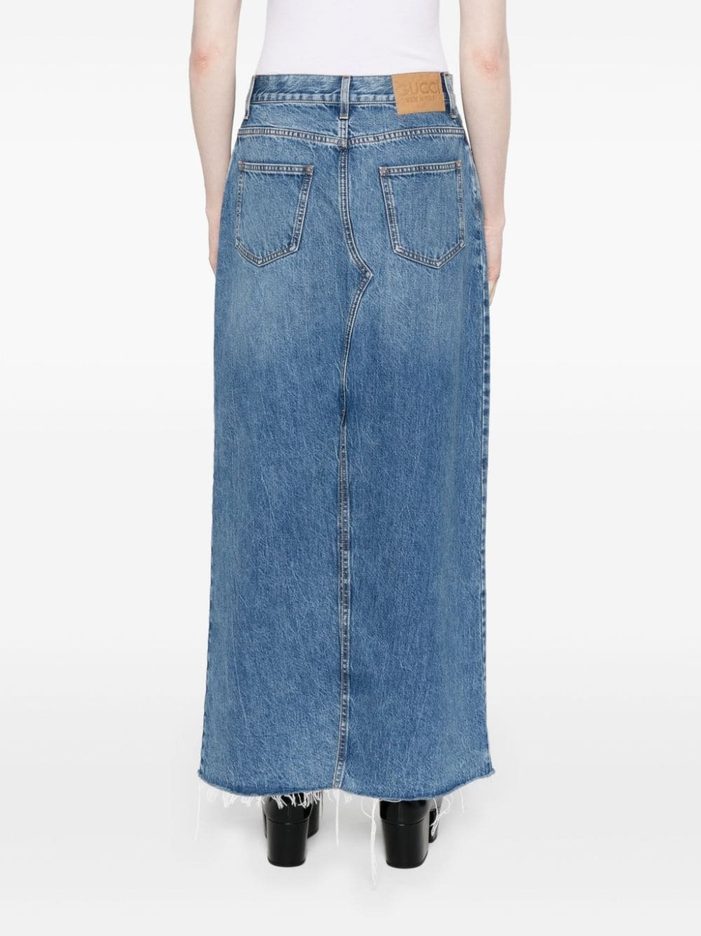 Horsebit-detail denim maxi skirt - 4