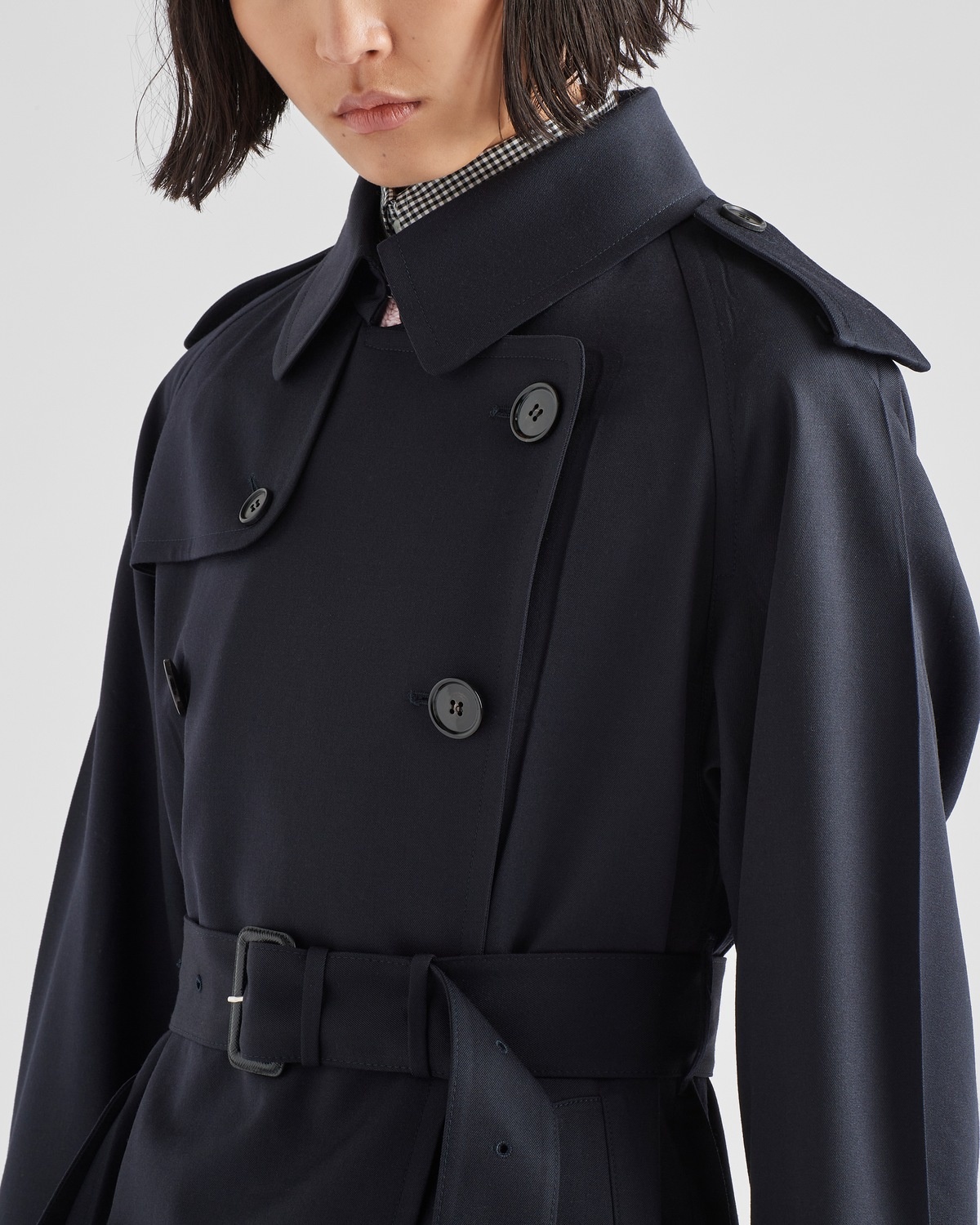 Double-breasted gabardine trench coat - 4